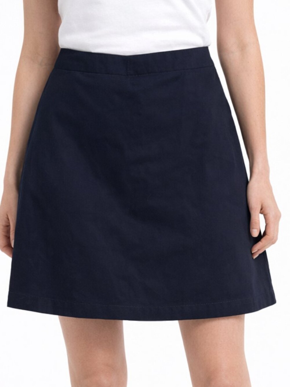 Lands' End Women's Blend Chino Skort Size 8 Navy Blue Cotton